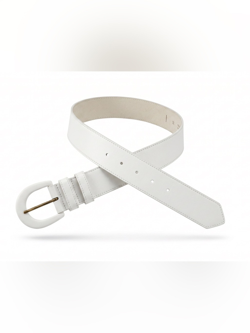 White leather belt